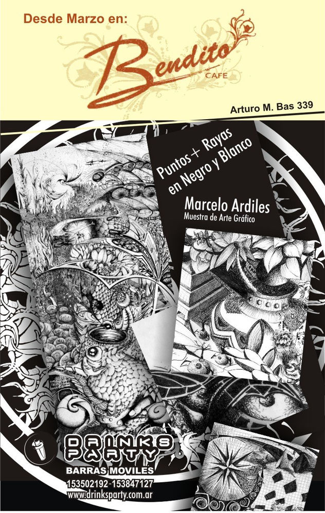 Portada presentación Muestra Puntos + Rayas en Negro y Blanco