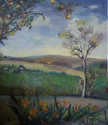 Diamante Oil Canvas Landscaping