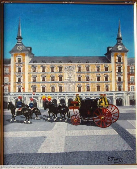 LA CASA DE LA PANADERIA DE LA PLAZA MAYOR DE MADRID Óleo Lienzo Paisaje