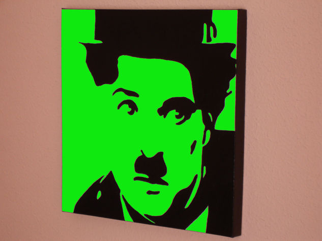 Chaplin Verde Acrylic Canvas Portrait