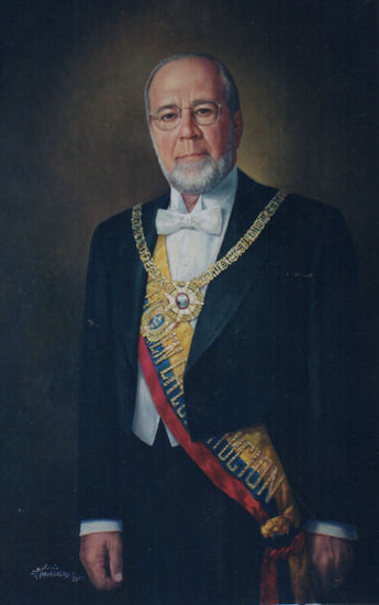 DR. GUSTAVO NOBOA B. Oil Canvas Portrait