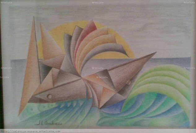 Regatas Pencil (coloured) Paper Marine Painting