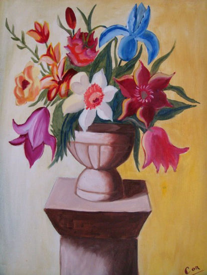 Florero Oil Canvas Floral Painting