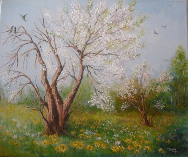 "El Viejo Ciruelo" Oil Canvas Landscaping