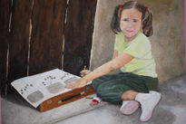 Niña pintando