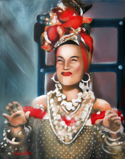 Carmen Miranda Oil Canvas Figure Painting