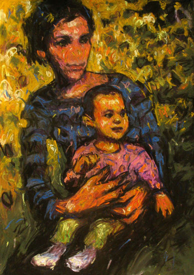 Madre y niño Pastel Papel Figura