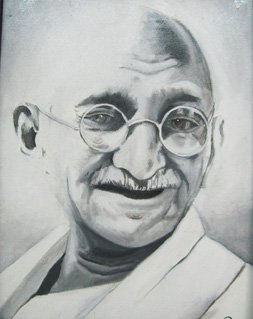 Mahatma Gandhi Oil Canvas Portrait