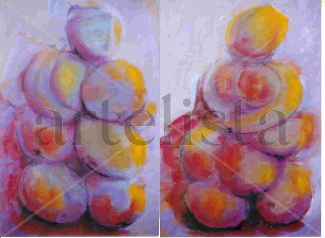 Fruta ella, fruto él Oil Canvas Still Life Paintings