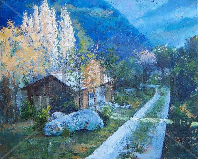 Un rayo de sol Oil Canvas Landscaping