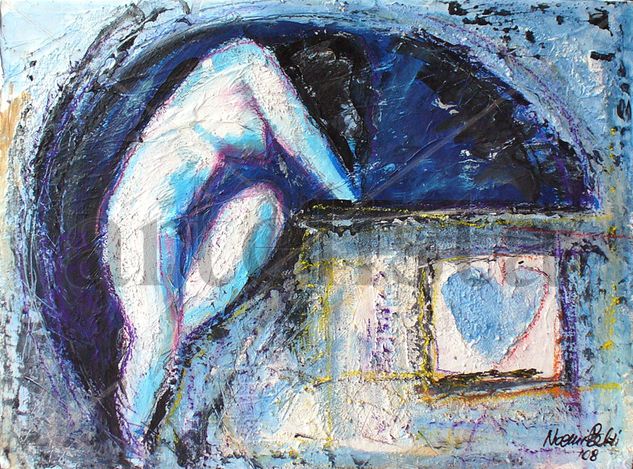 Cuore azzurro Acrylic Panel Nude Paintings