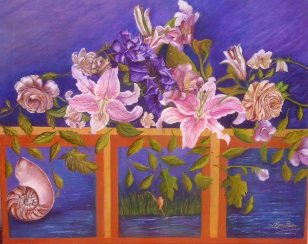 Entre amigas Oil Canvas Landscaping