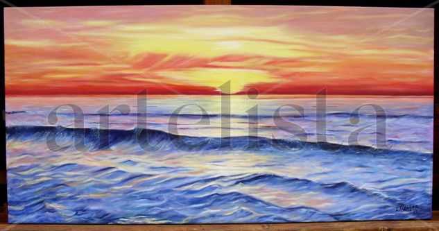 PUESTA DE SOL ALMERÍA Oil Canvas Marine Painting