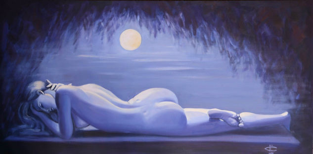 sirena en el jardín Oil Canvas Nude Paintings