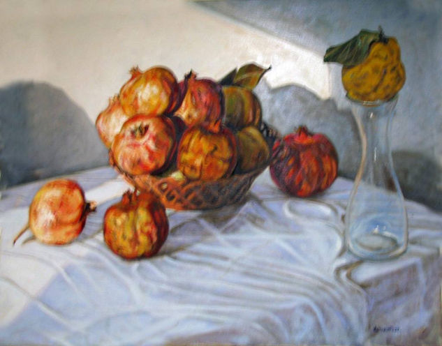 GRANADAS COM MENBRILLO Oil Canvas Still Life Paintings