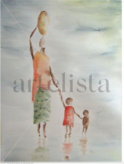 Africanas de Nacho Watercolour Paper Figure Painting