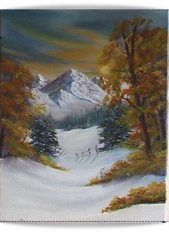 un atardecder nevado Acrylic Canvas Landscaping