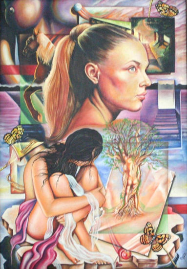 los sueños de liz Oil Canvas Figure Painting