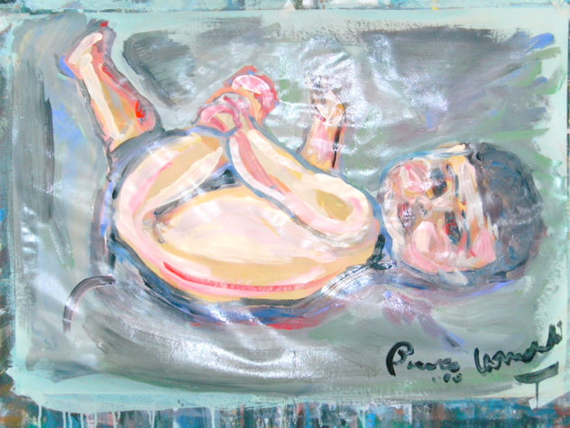 Engrendrillo entre Banús & Elisabeth, pintura hecha de a 2 personas