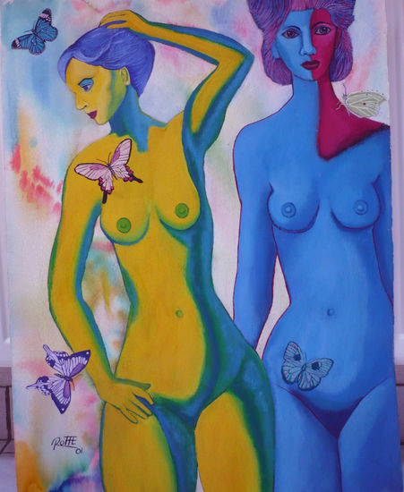 COPACABANA Mixed media Paper Nude Paintings