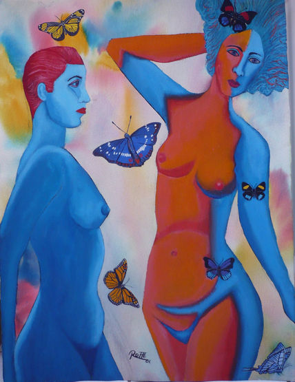 Coral y turquesa