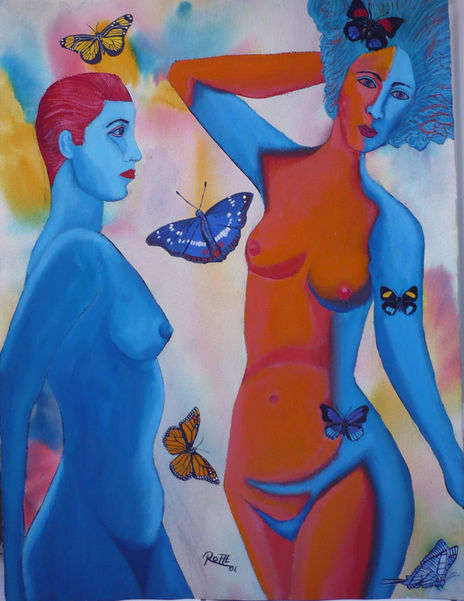 Coral y turquesa