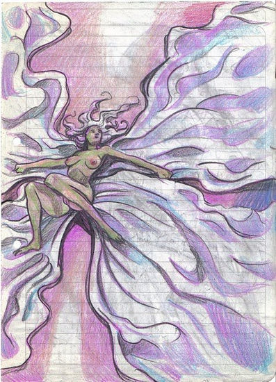 LA MARIPOSA NOCTURNA Pencil (coloured) Paper Others