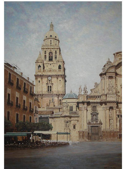 Plaza del Cardenal Belluga y Catedral de Murcia Óleo Lienzo Paisaje