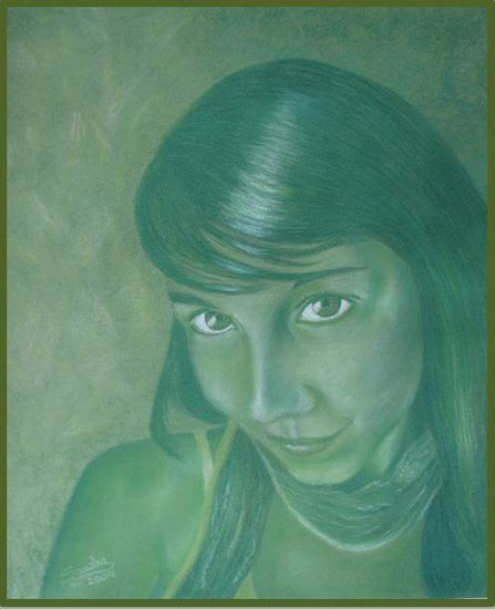 VERDE DIANA. Pastel Papel Retrato