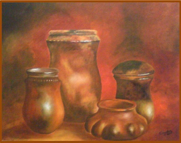 VASIJAS COLOMBIANAS.PRECOLOMBINAS Mixed media Canvas Still Life Paintings