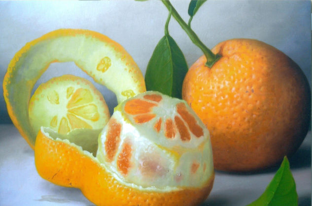 rama de naranja Oil Canvas Still Life Paintings