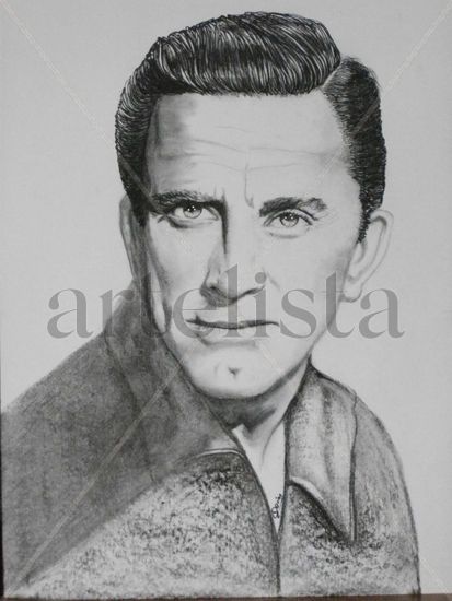 KIRK DOUGLAS Charcoal