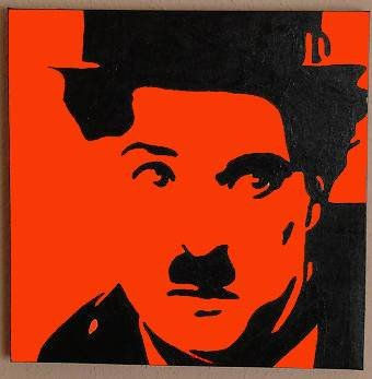 Chaplin Rojo Acrylic Canvas Portrait