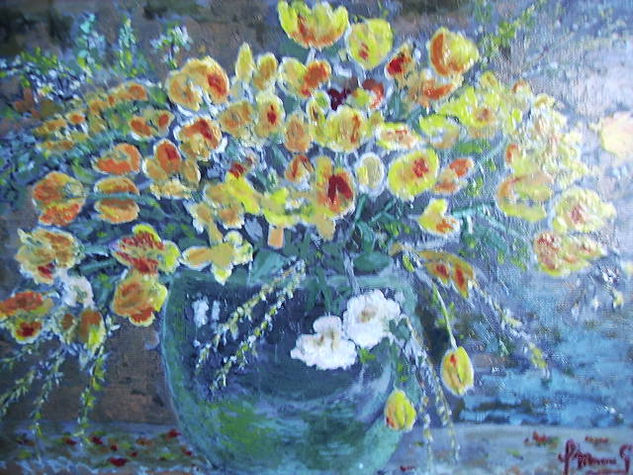 Jarron de flores Oil Panel