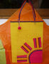 Bolso de yute con aplicaciones de telar