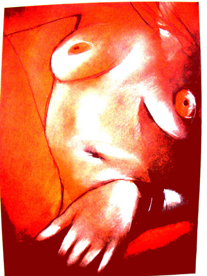 corpo gula profunda 1 Pastel Paper Figure Painting