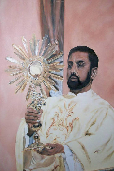 Padre Ignacio Óleo Tabla Retrato