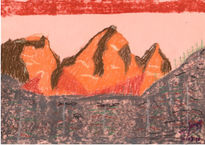 Montañas y abetos