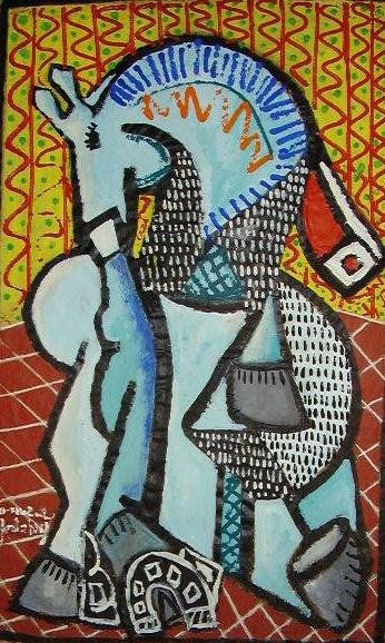 descanso del caballo azul