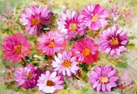 CONJUNTO DE FLORES FUXIAS