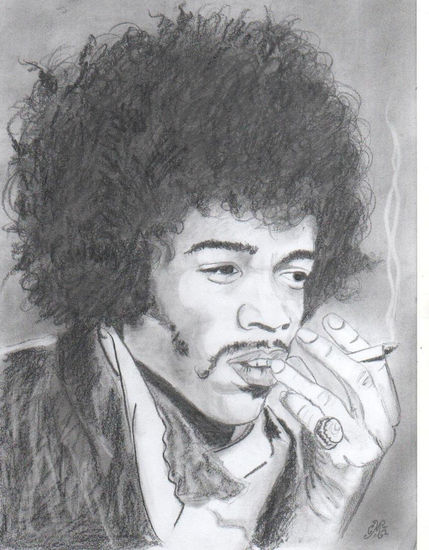 Jimi Hendrix Charcoal