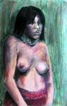 la amazona Pastel Paper Figure Painting