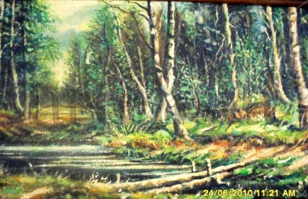 Fragmento Paisaje Bosque Oil Canvas Landscaping