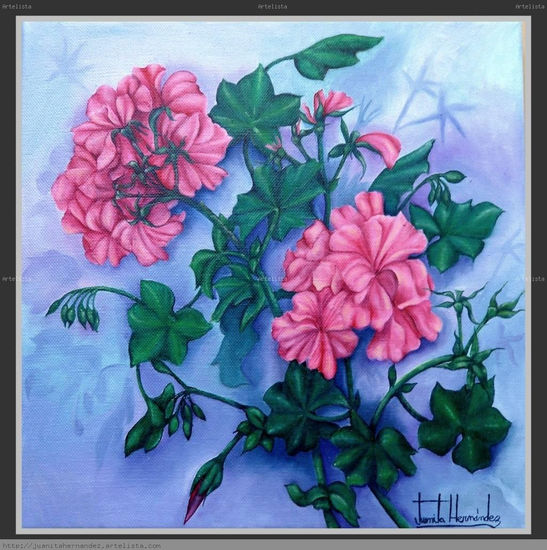 Geranios Oil Canvas Floral Painting