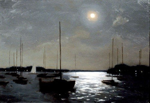 ATARDECER Óleo Lienzo Marina