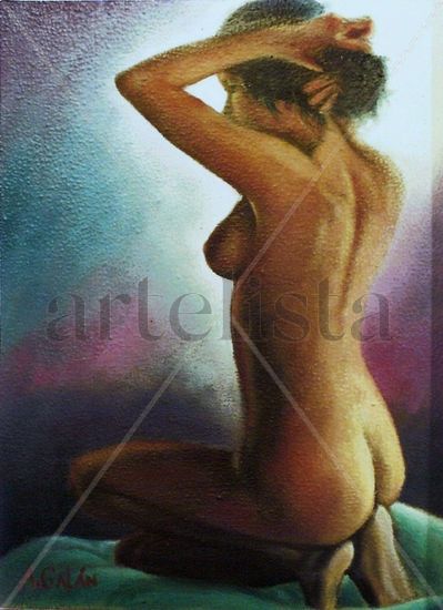 desnudo Oil Panel Figure Painting