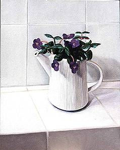 Violetas Oil Textile Still Life Paintings