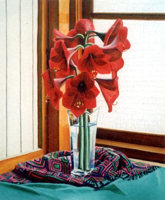 Nardos Oil Textile Floral Painting