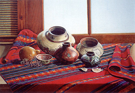 Vasijas Oil Textile Still Life Paintings