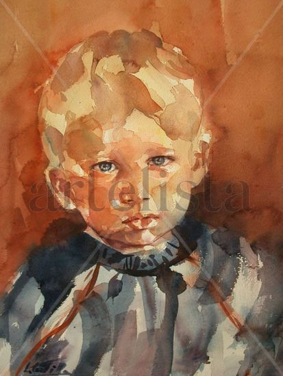 retrato Watercolour Paper Portrait